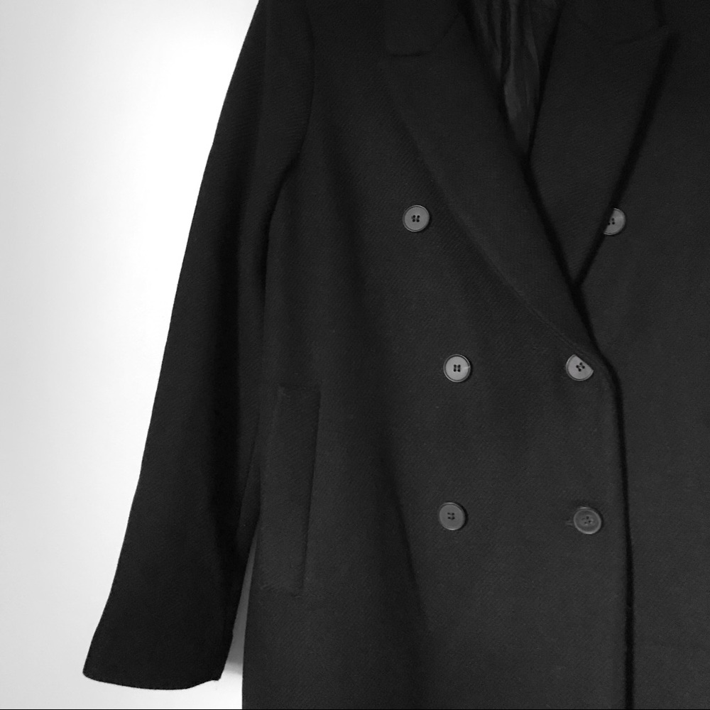SOLD | Zara black wool double breasted pea coat - Picture 4 of 10
